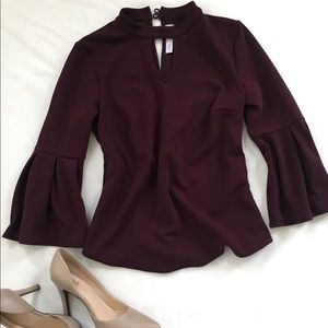 Purple top with bell sleeves